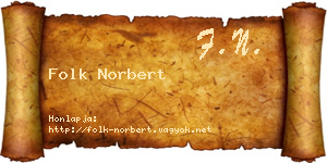 Folk Norbert névjegykártya